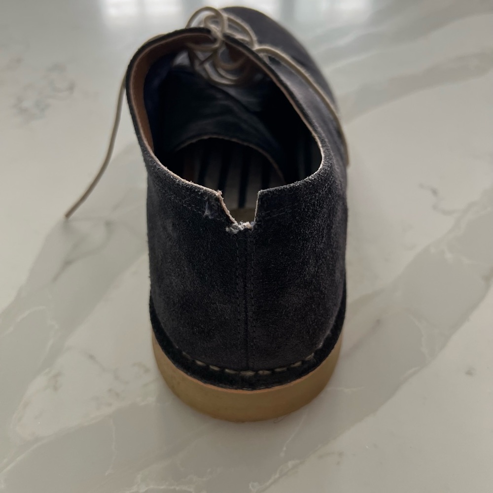 Mens Bespoken Navy Blue Suede Shoe - Picture 3 of 13